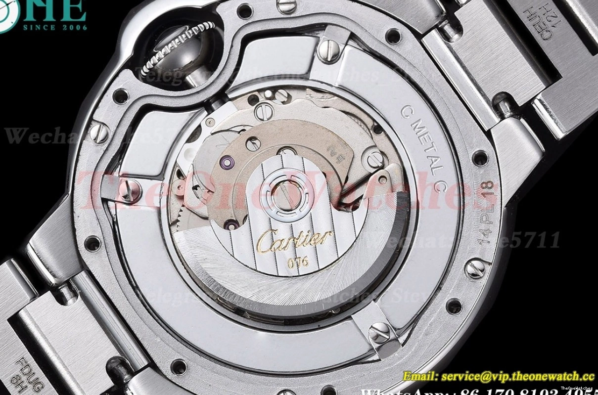 White De V6F Cartier Bleu Ballon 33mm NH05 SS Textured V8 Dial SS 0422